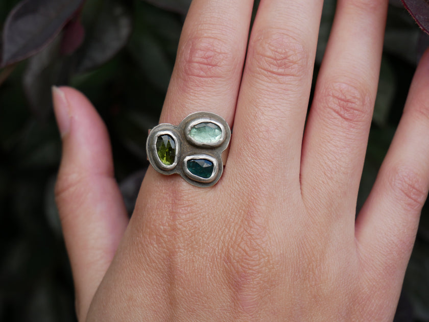 Tourmaline Cluster Ring- size 9.25