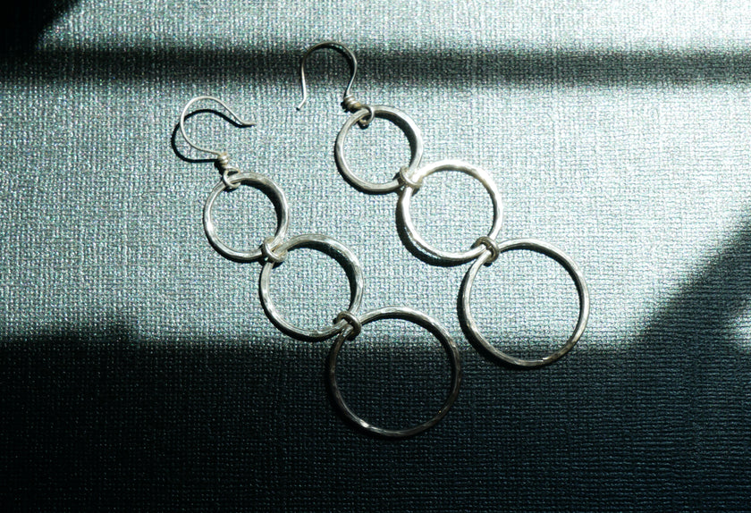 Triple Hoop Sterling Silver Earrings