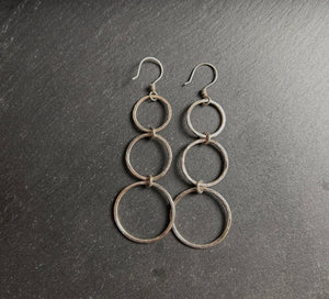 Triple Hoop Sterling Silver Earrings