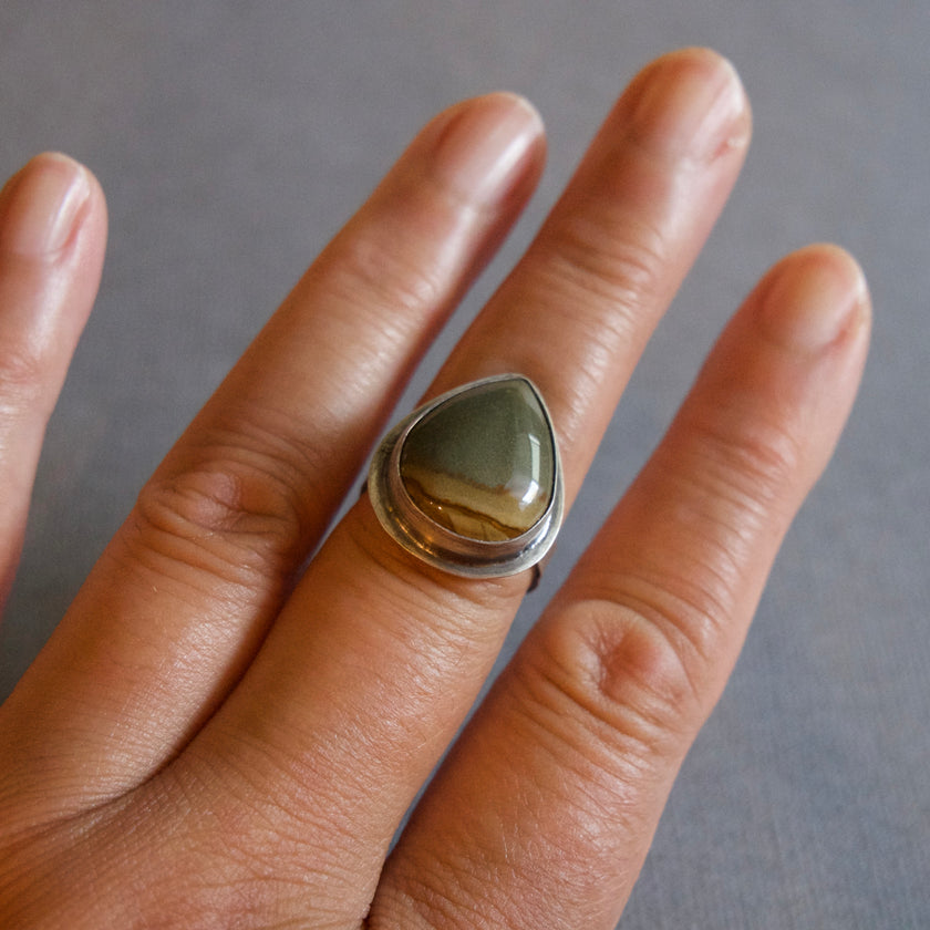 Polychrome Jasper Ring - size 7.5