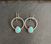 Kingman Turquoise and Silver Hoops