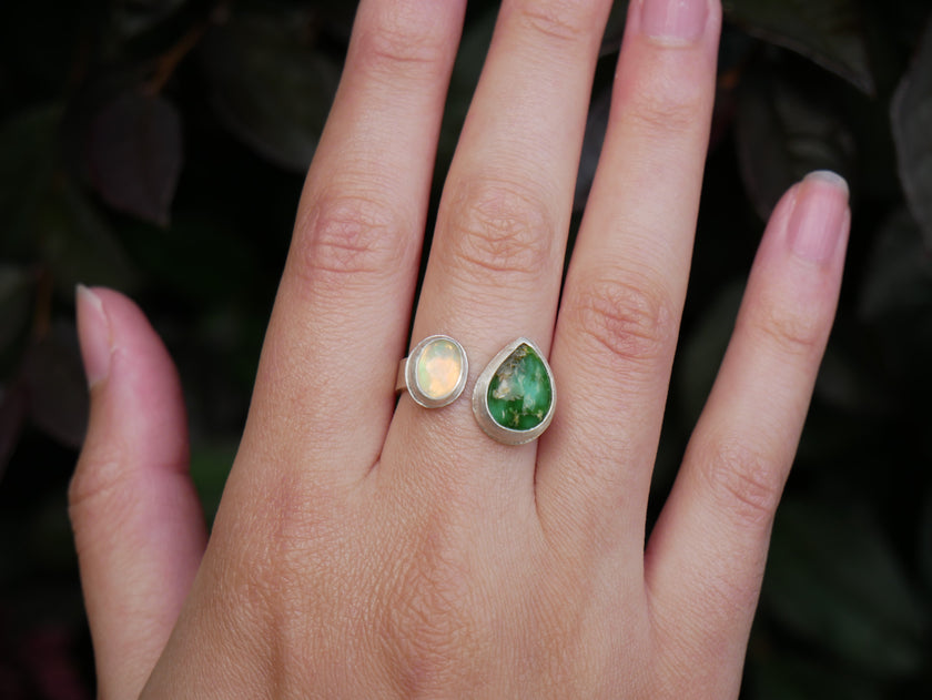 Sonora Gold Turquoise and Opal Ring