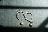 Silver Pearl and Topaz Dangles