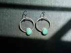 Kingman Turquoise and Silver Hoops