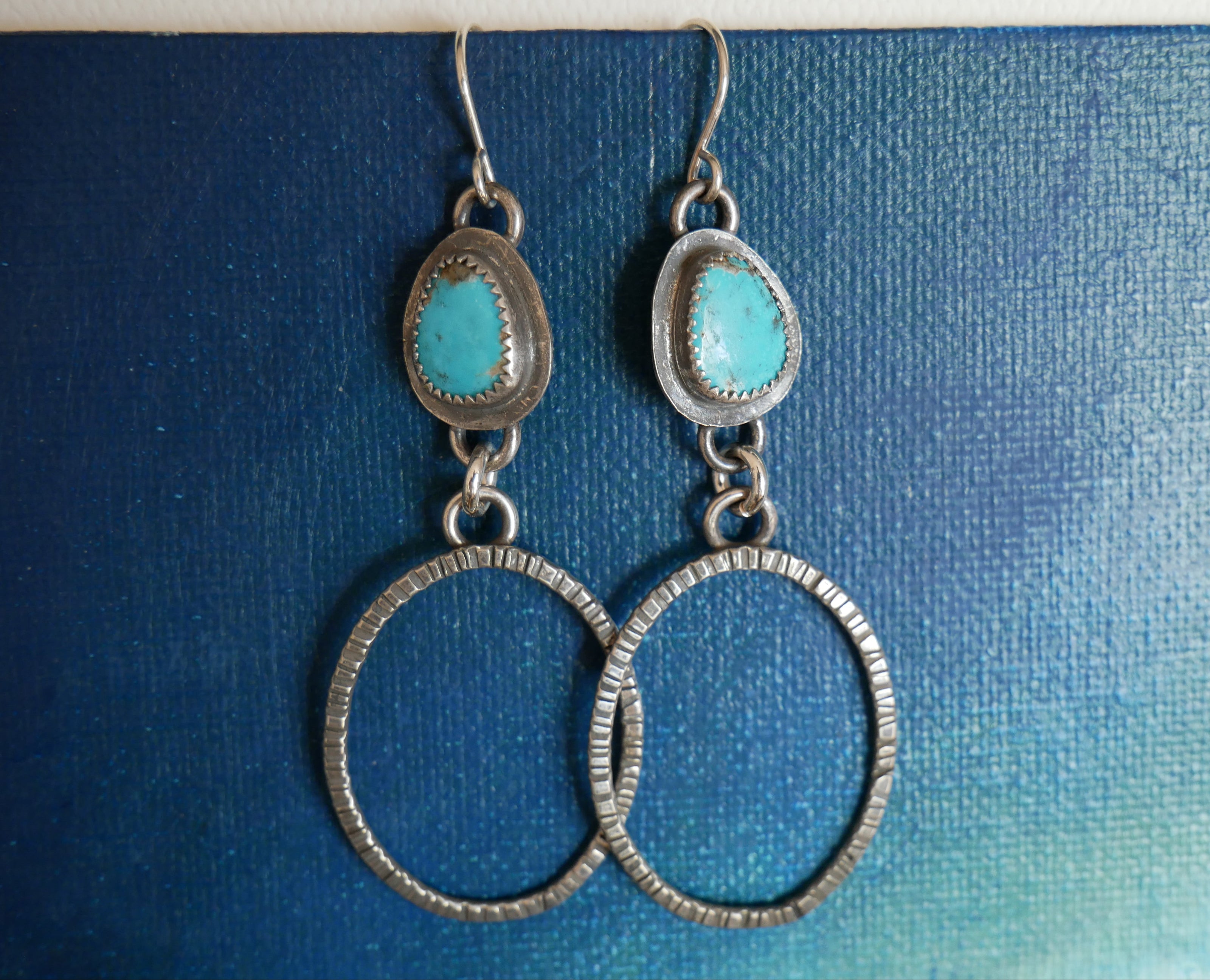 Kingman Turquoise and Sterling Silver Dangles
