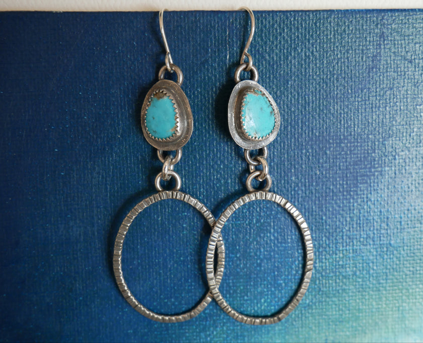 Kingman Turquoise and Sterling Silver Dangles