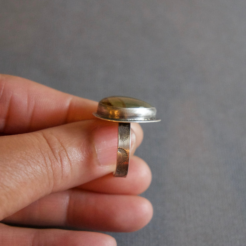 Polychrome Jasper Ring - size 7.5