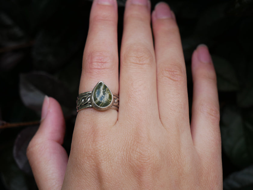 Green Ocean Jasper Ring
