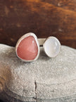 Pink Sapphire and Moonstone Double Stone Ring
