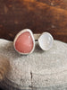 Pink Sapphire and Moonstone Double Stone Ring