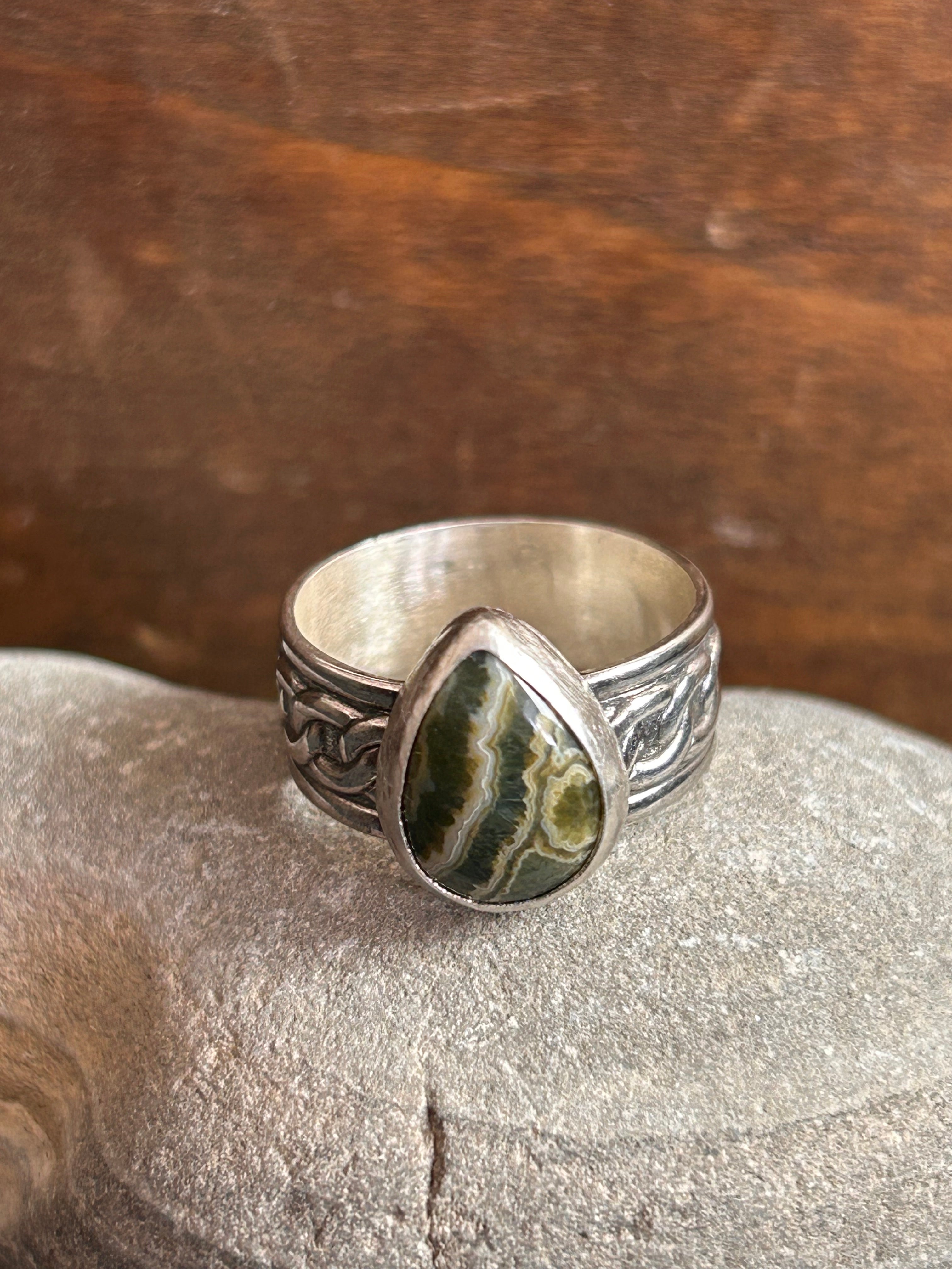 Green Ocean Jasper Ring