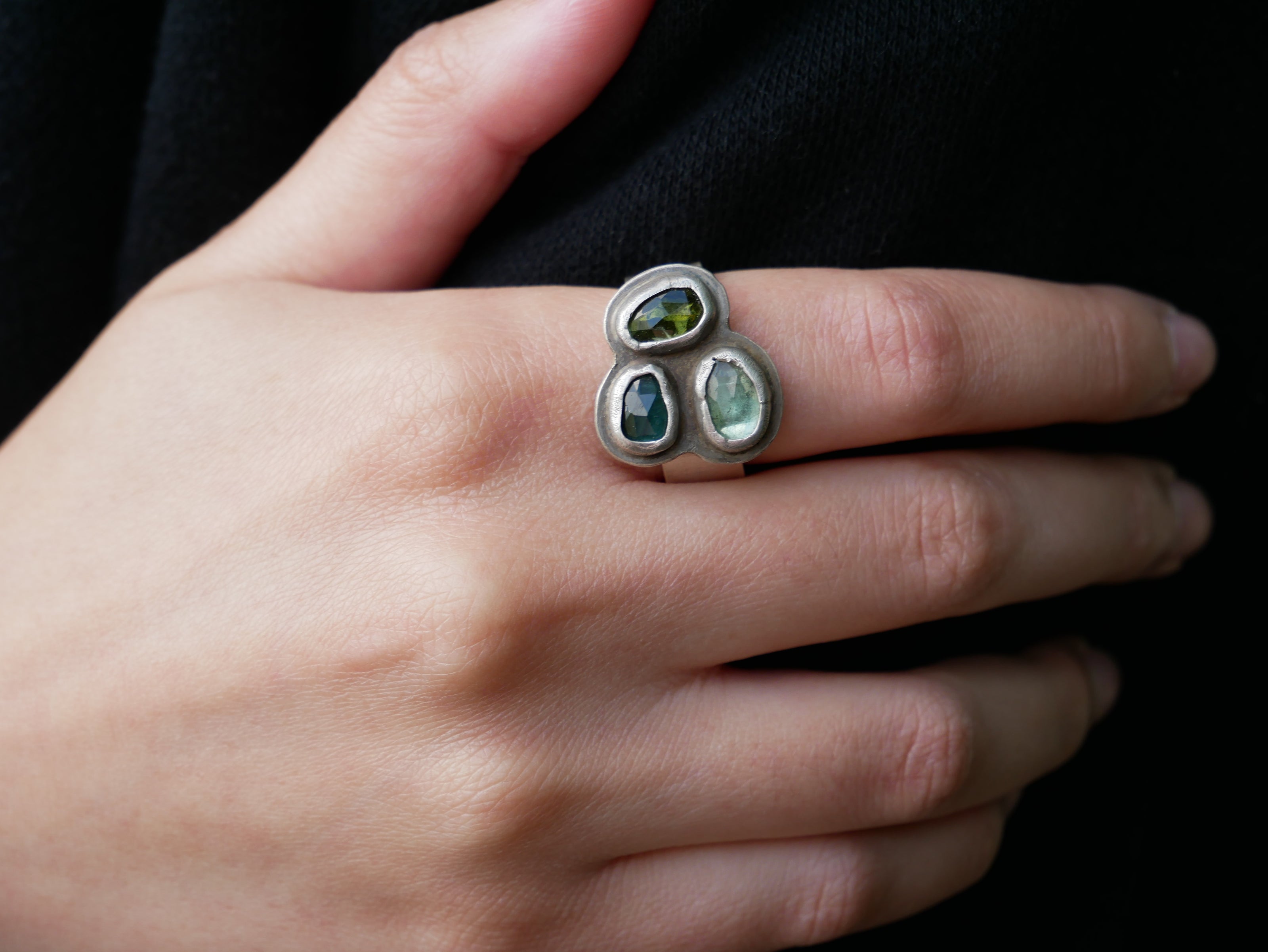 Tourmaline Cluster Ring- size 9.25