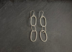 Triple Oval Silver Dangle Earrings