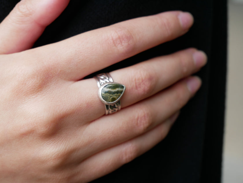 Green Ocean Jasper Ring