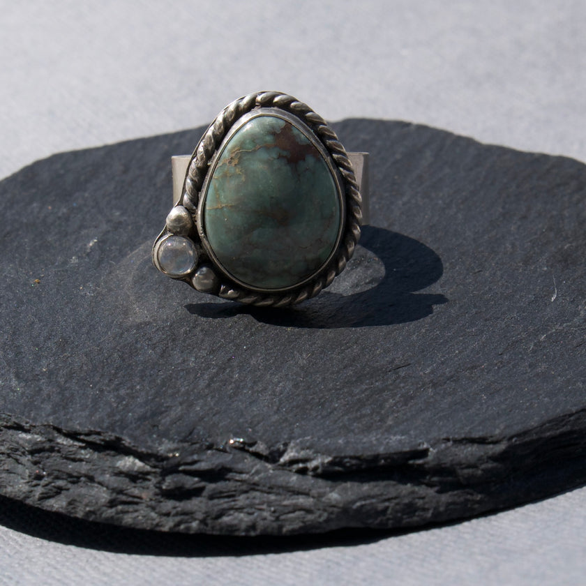 Variscite and Sterling Silver Ring - size 8.25