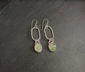Green Kyanite and Sterling Silver Dangles