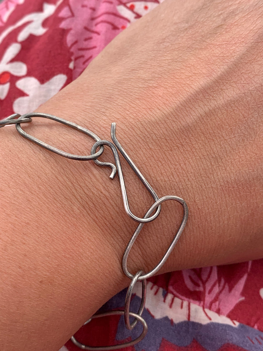 Oval Sterling Silver Bracelet