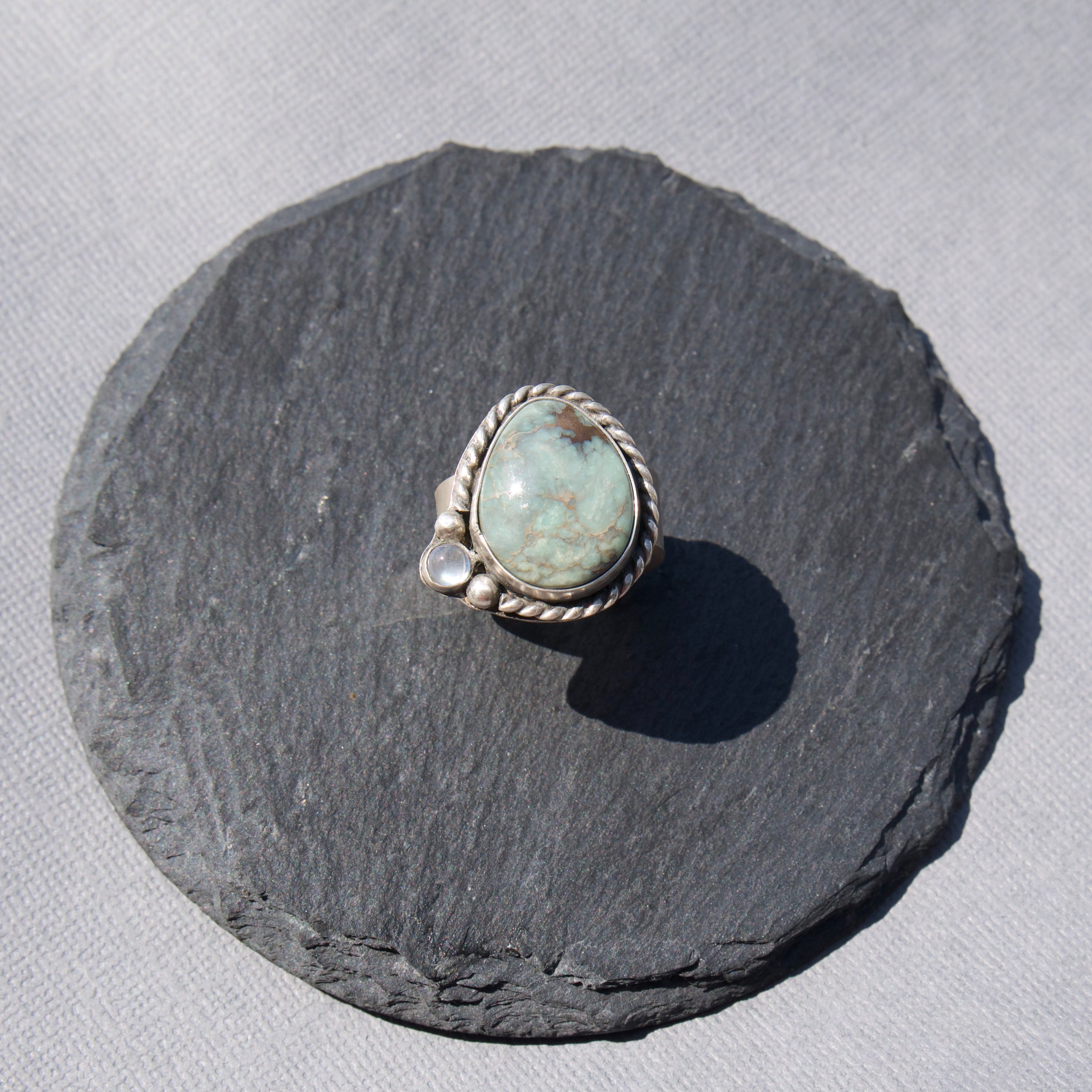 Variscite and Sterling Silver Ring - size 8.25