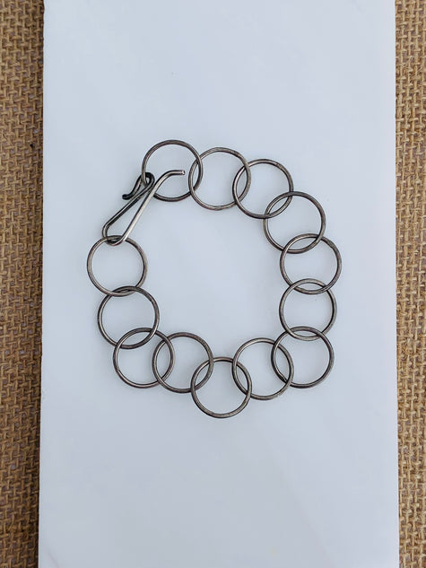Round Link Sterling Silver Bracelet