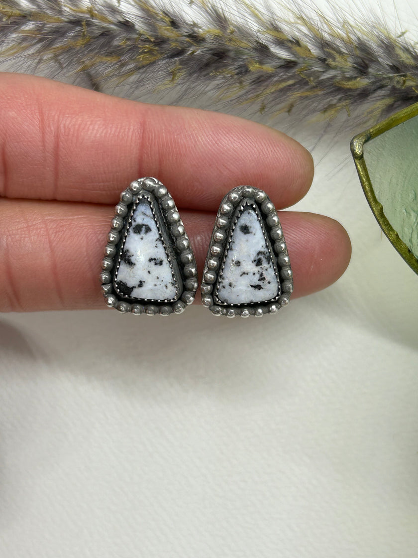 White Buffalo Turquoise Studs