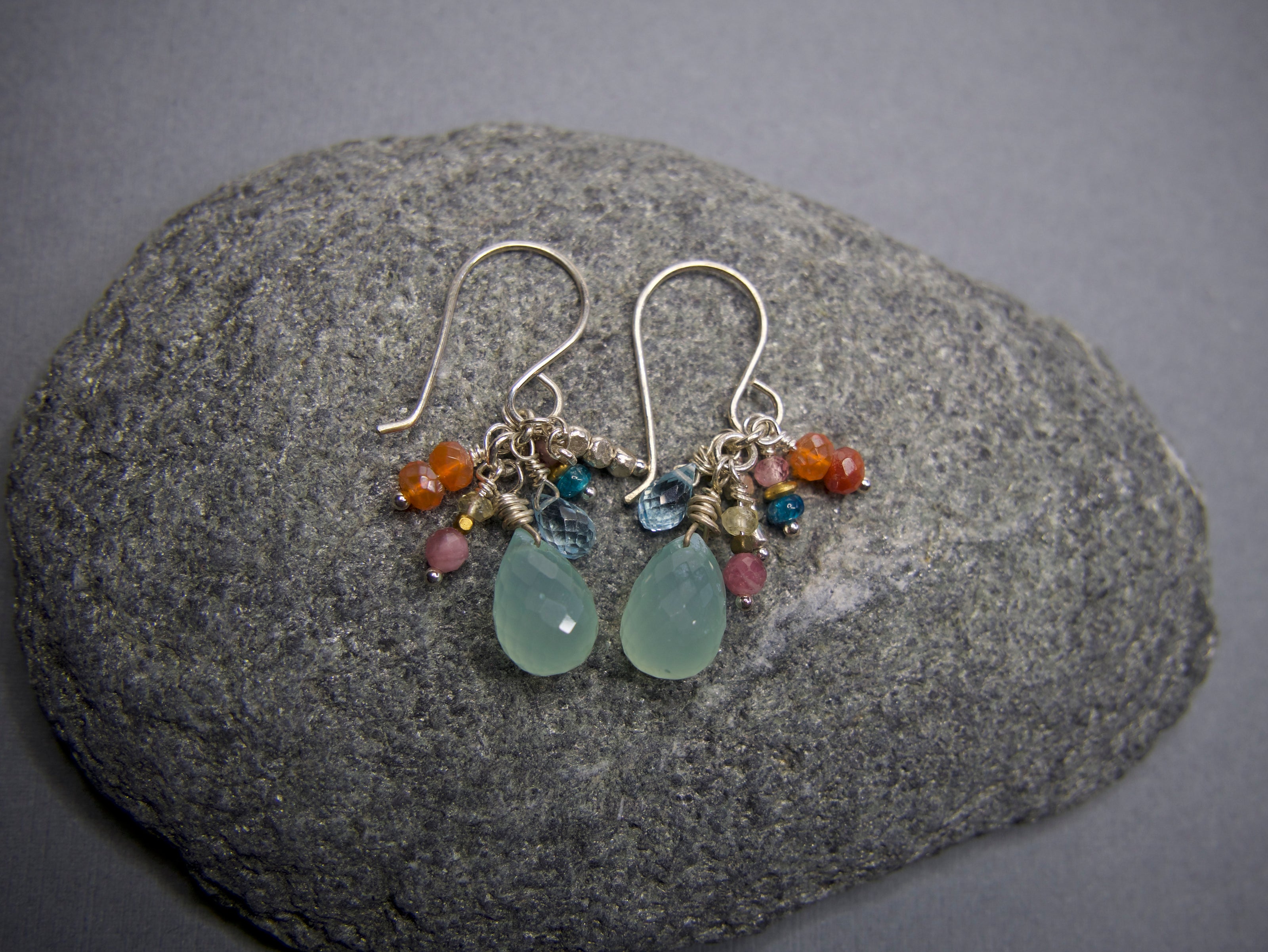 Chalcedony Cluster Earrings