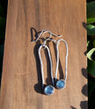 Oblong Sterling and Moss Kyanite Dangles