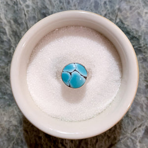 Round Turquoise Ring - size 6.5