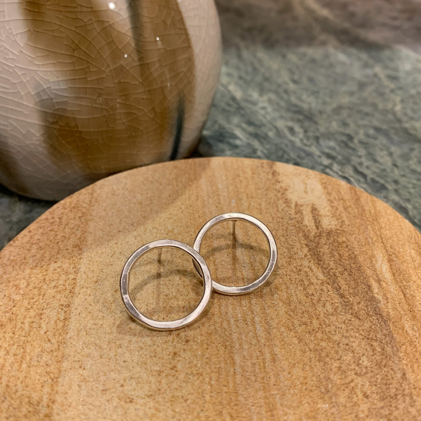 Silver Hoop Studs