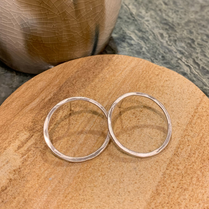 Silver Hoop Studs